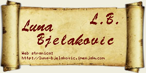 Luna Bjelaković vizit kartica